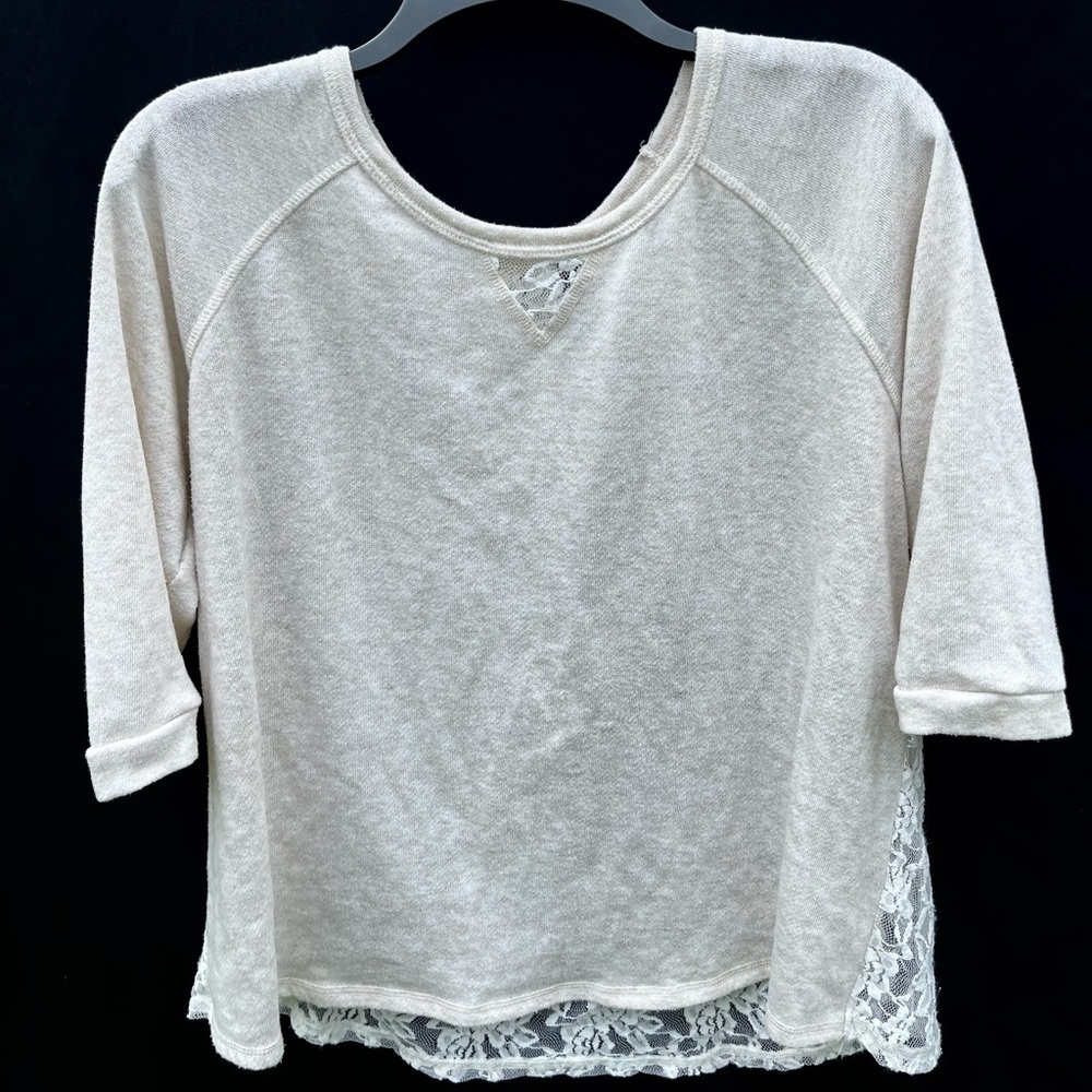 White floral lace shirt